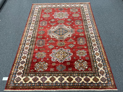 Red Super Kazak 6X8 Handmade Wool Rug # 14352