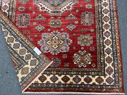 Red Super Kazak 6X8 Handmade Wool Rug # 14352