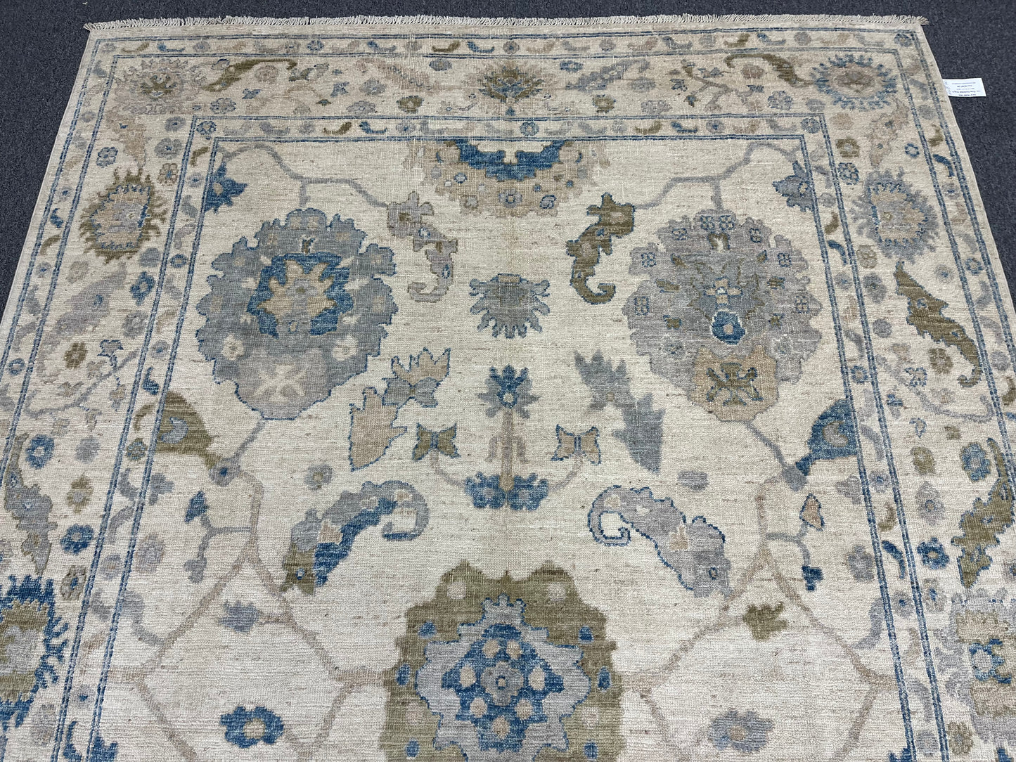 Oushak Beige/Light blue 7X10 Handmade Wool Rug # 14285