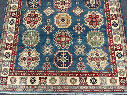 Light Blue Kazak 6x9 Handmade Wool Rug # 13897