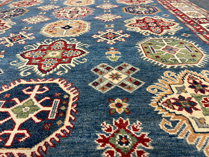 Light Blue Kazak 6x9 Handmade Wool Rug # 13897