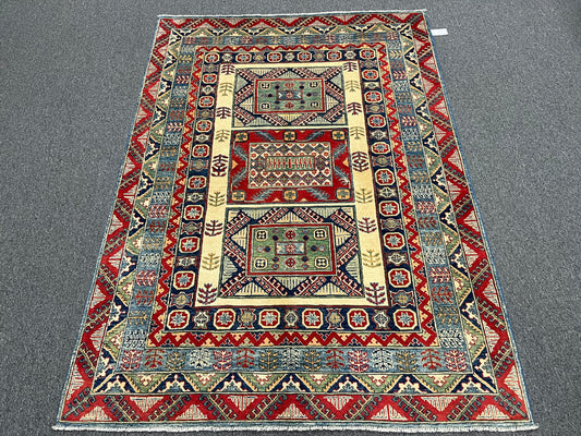 Kazak Red 6X8 Handmade Wool Rug # 13653