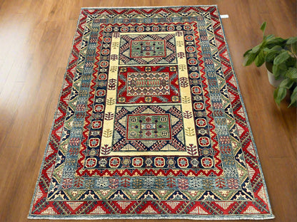 Kazak Red 6X8 Handmade Wool Rug # 13653