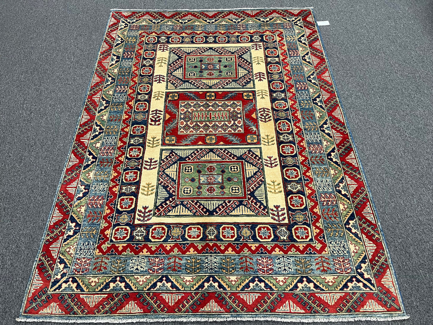 Kazak Red 6X8 Handmade Wool Rug # 13653