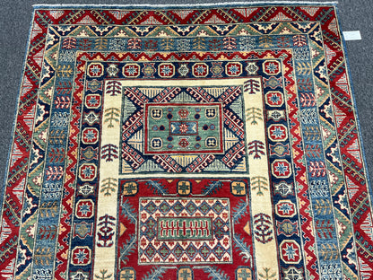 Kazak Red 6X8 Handmade Wool Rug # 13653