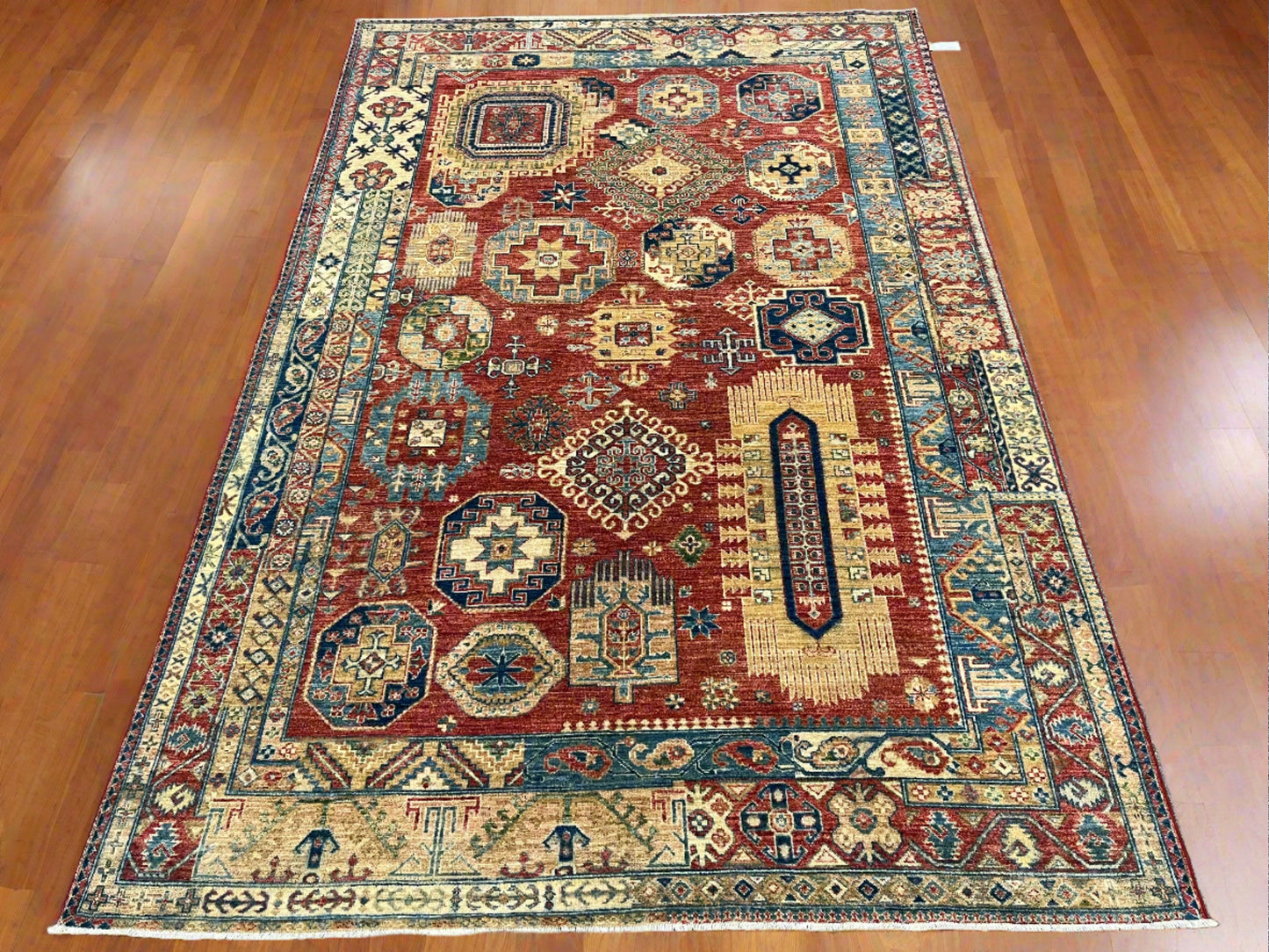 Super Kazak 7X10 Handmade Wool Rug # 14282