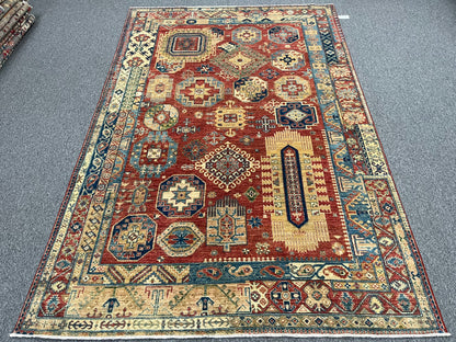 Super Kazak 7X10 Handmade Wool Rug # 14282