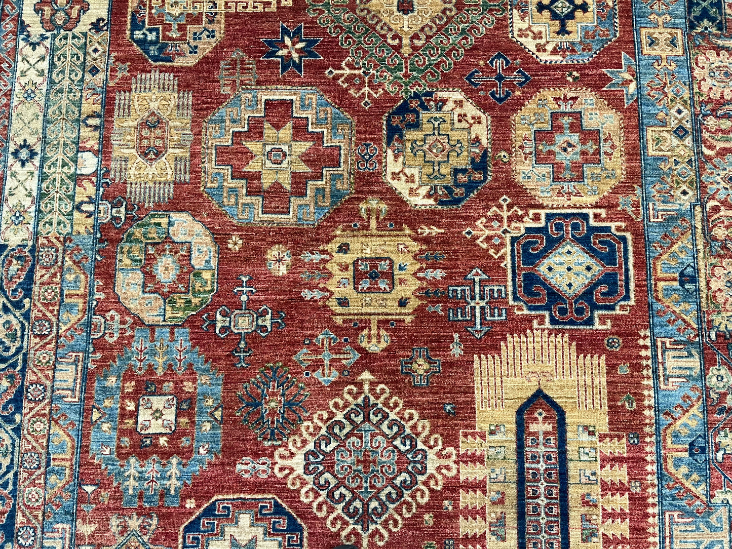 Super Kazak 7X10 Handmade Wool Rug # 14282