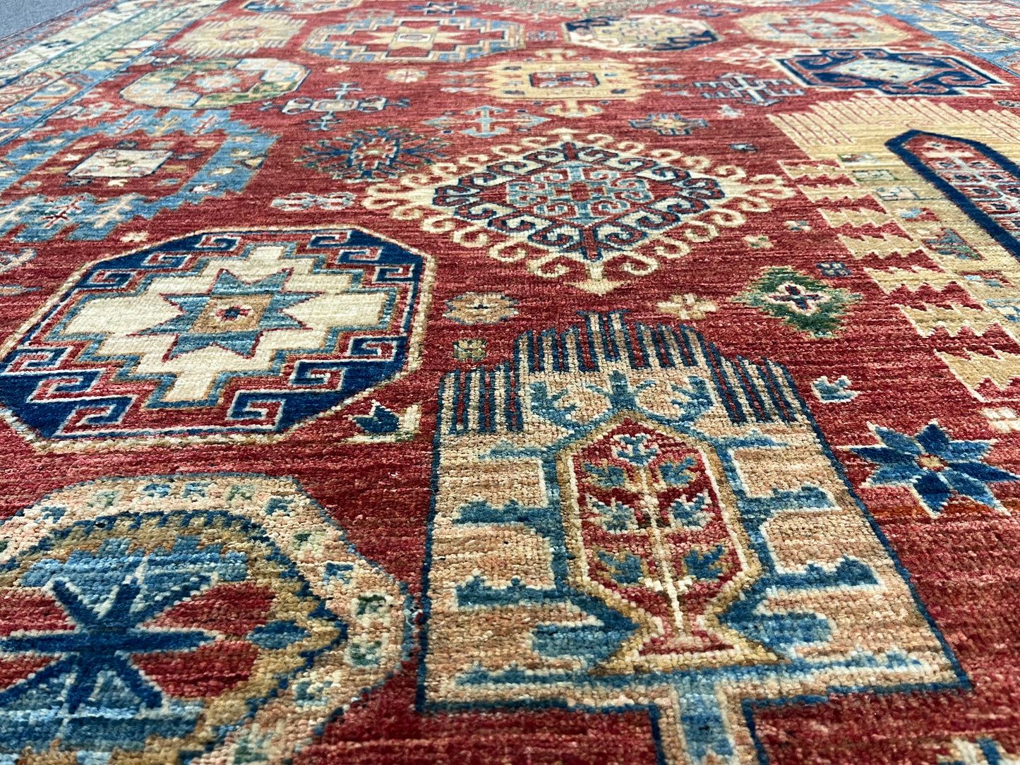 Super Kazak 7X10 Handmade Wool Rug # 14282