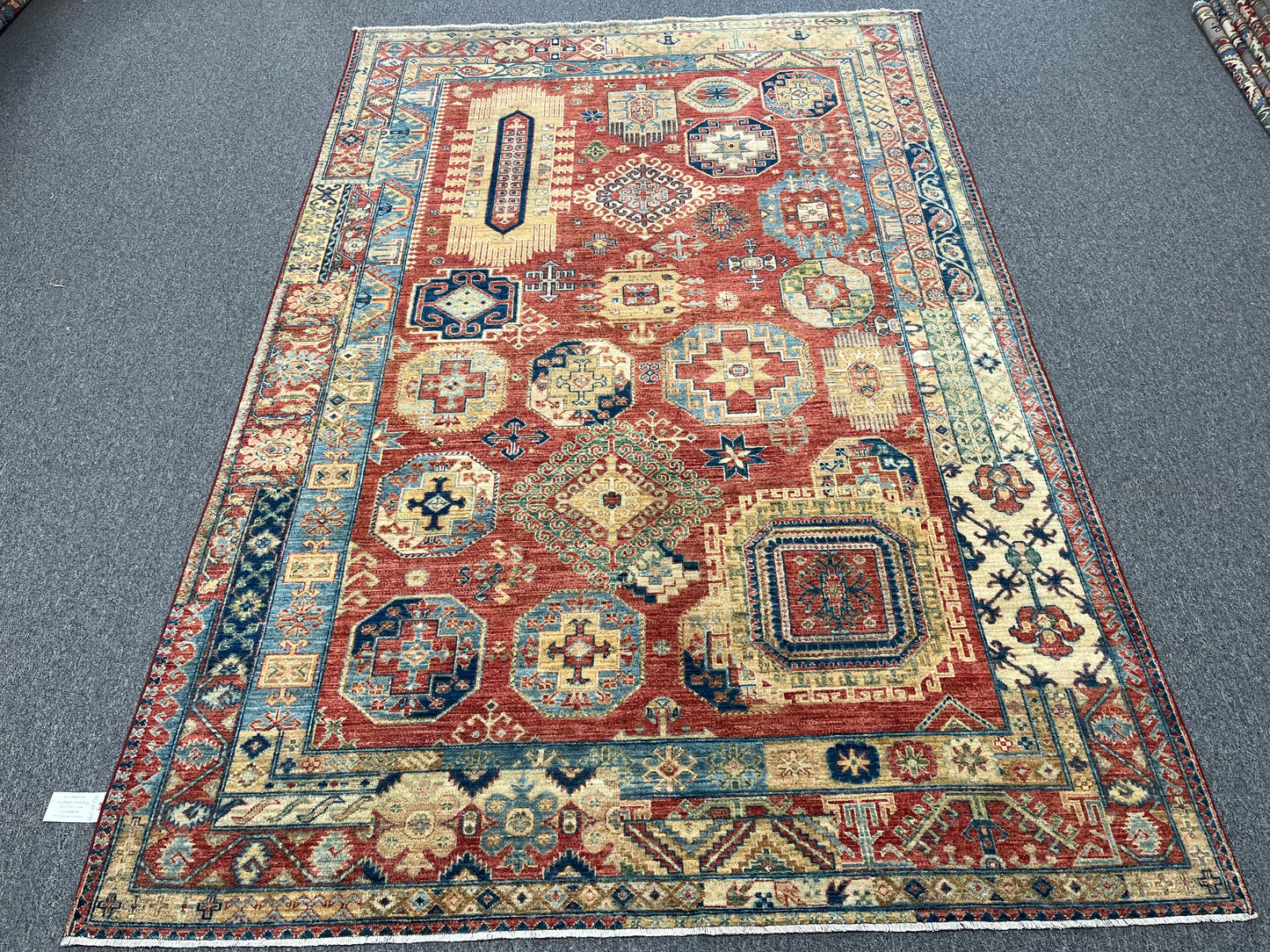 Super Kazak 7X10 Handmade Wool Rug # 14282