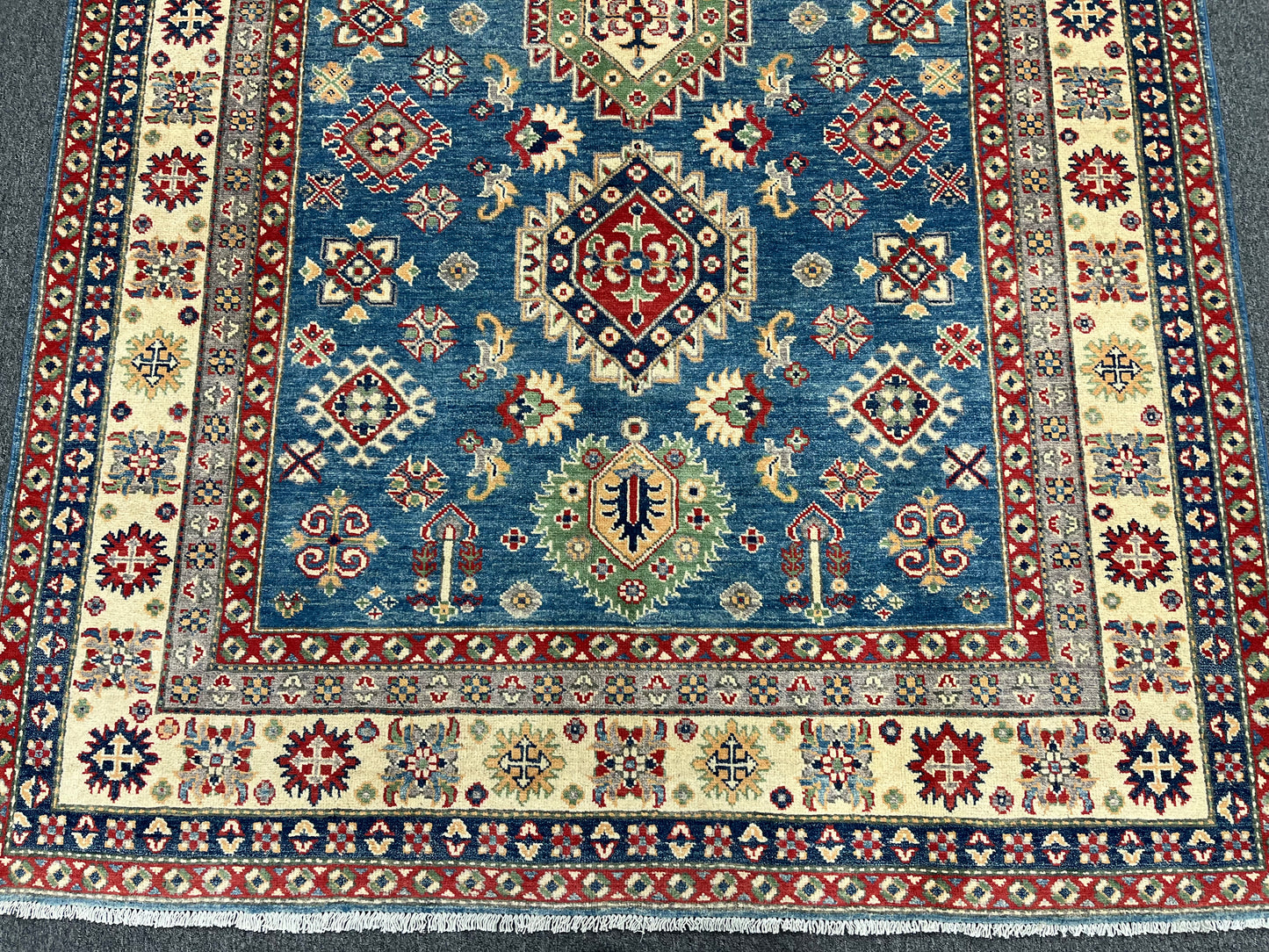 Light Blue Kazak 6X9 Handmade Wool Rug # 13906