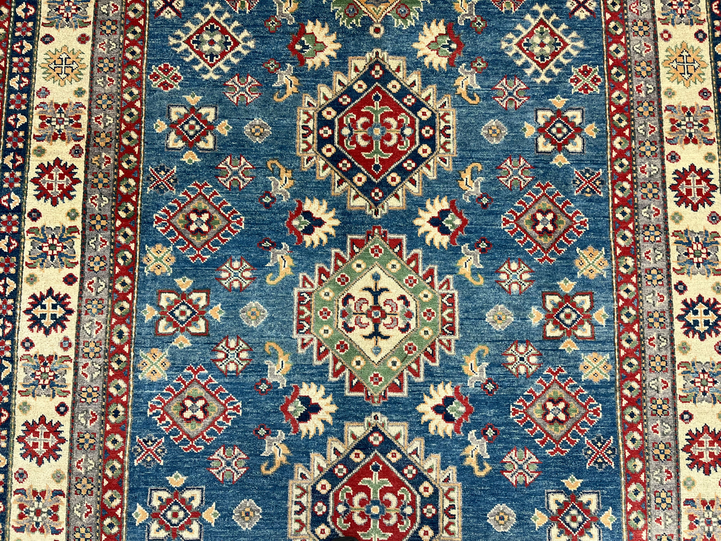 Light Blue Kazak 6X9 Handmade Wool Rug # 13906