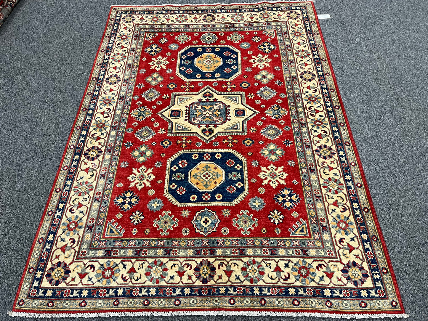 Kazak Red 6X8 Handmade Wool Rug # 13902