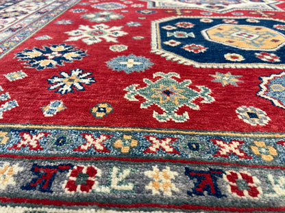 Kazak Red 6X8 Handmade Wool Rug # 13902