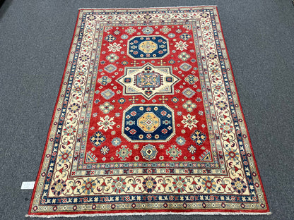 Kazak Red 6X8 Handmade Wool Rug # 13902