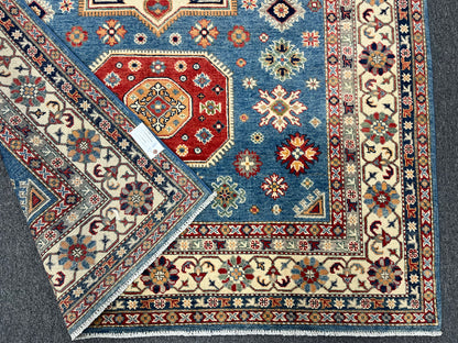 Kazak Light Blue 6X8 Handmade Wool Rug # 13899