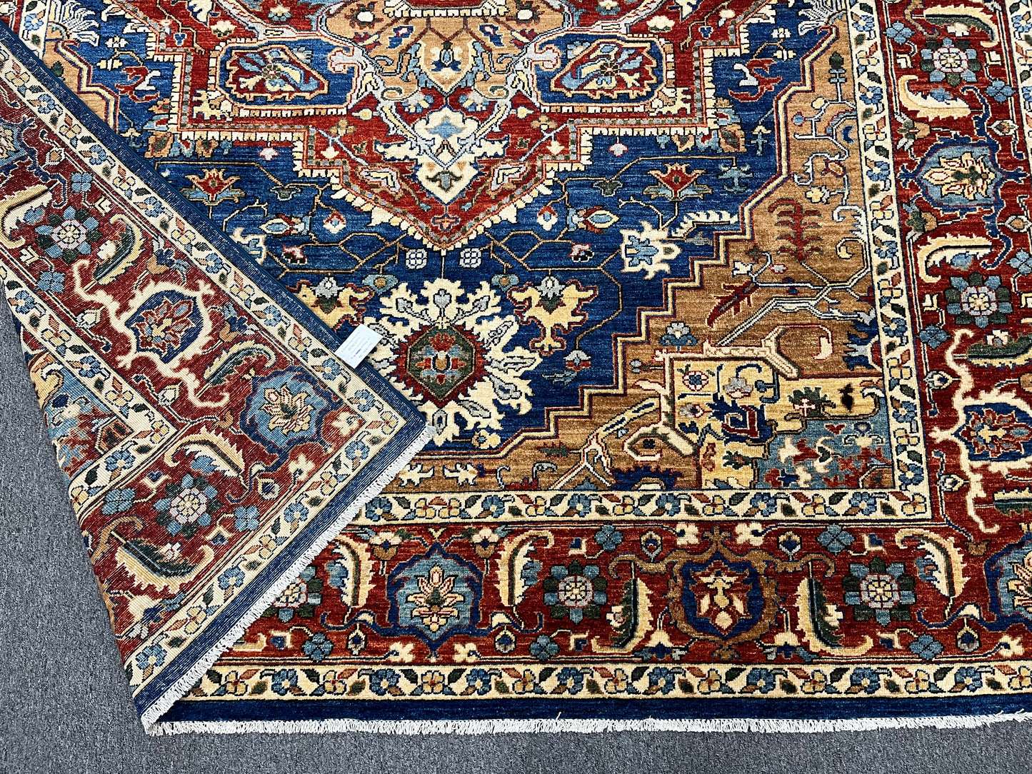 8x10 Blue Heriz Afghan Handmade Wool Medallion Traditional Area Rug # 14281