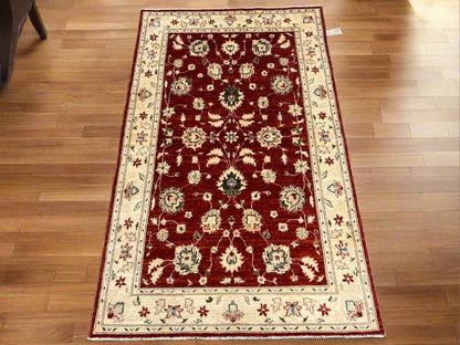 Ziegler Oushak Rust/Ivory 4X6 Handmade Wool Rug # 14334