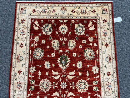 Ziegler Oushak Rust/Ivory 4X6 Handmade Wool Rug # 14334