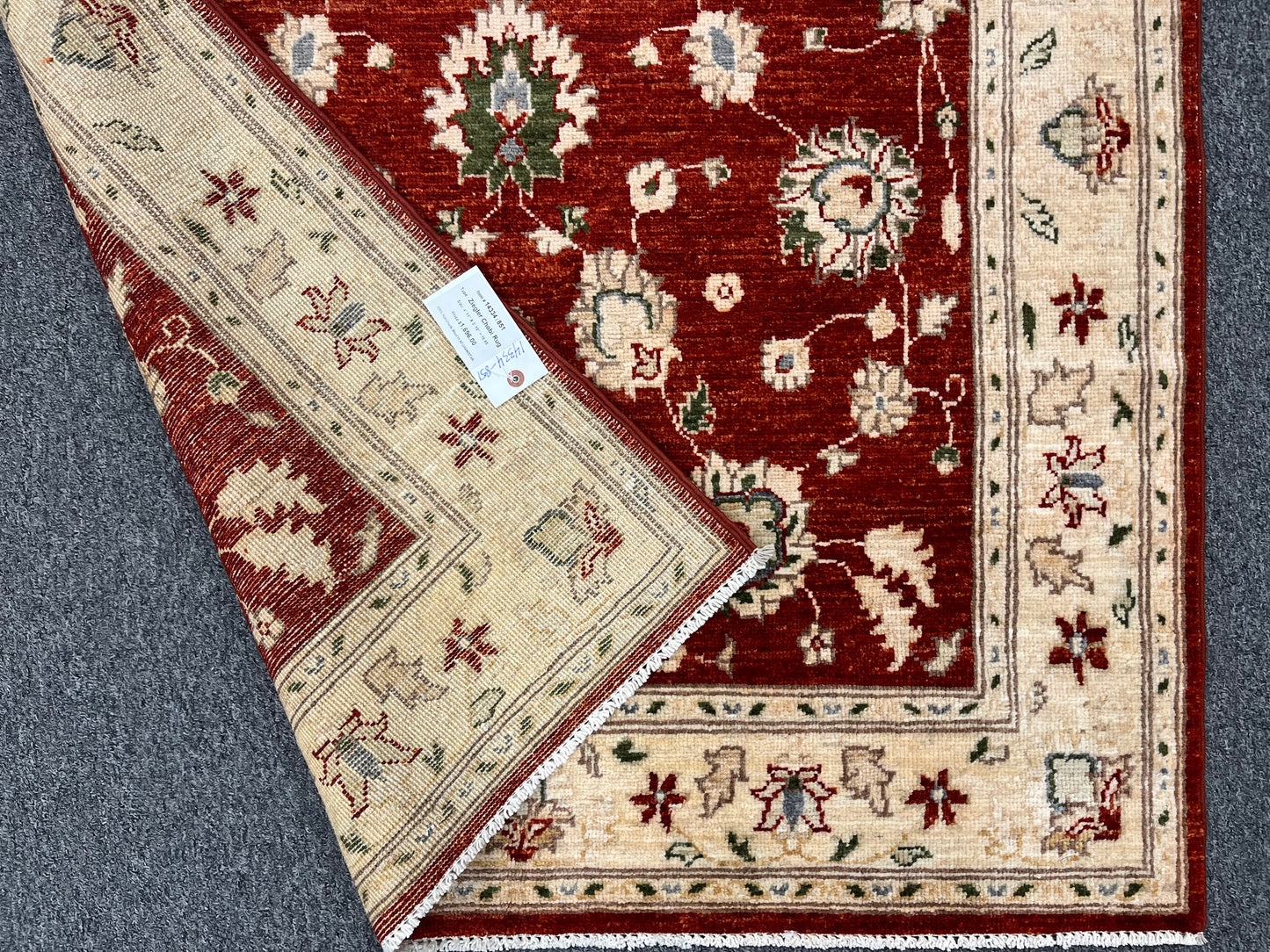 Ziegler Oushak Rust/Ivory 4X6 Handmade Wool Rug # 14334