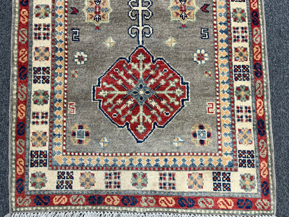 2' 9"X8' Kazak Gray Handmade Wool Runner Rug # 13790