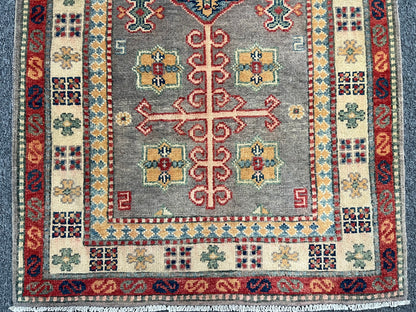 2' 9"X10' Kazak Gray Handmade Wool Runner Rug # 13627