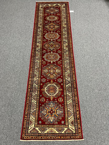 Super Kazak 2' 7"X10' Handmade Wool Runner Rug # 14265