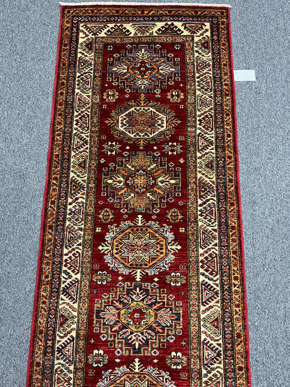 Super Kazak 2' 7"X10' Handmade Wool Runner Rug # 14265