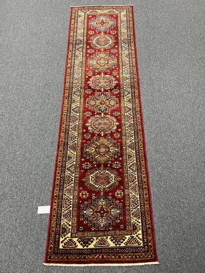 Super Kazak 2' 7"X10' Handmade Wool Runner Rug # 14265