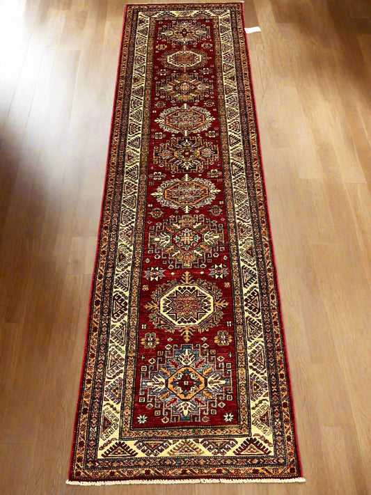 Runner Super Kazak 2' 9"X10' Handmade Wool Rug # 14266