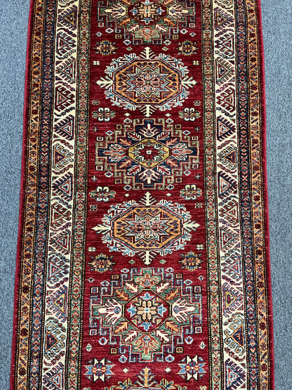 Runner Super Kazak 2' 9"X10' Handmade Wool Rug # 14266