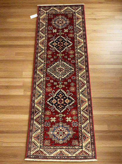 Super Kazak 2' 4"X7' Handmade Wool Runner Rug # 14270