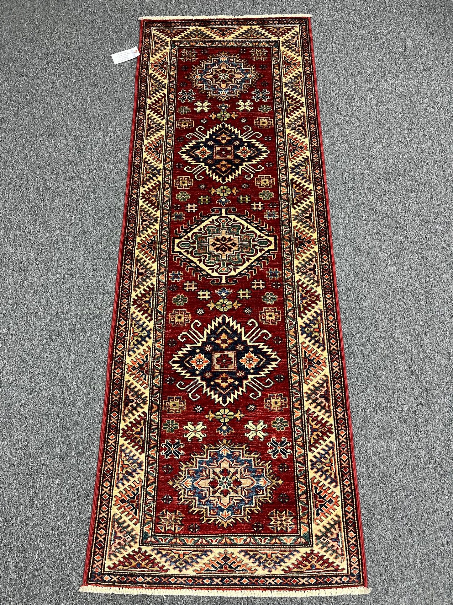 Super Kazak 2' 4"X7' Handmade Wool Runner Rug # 14270