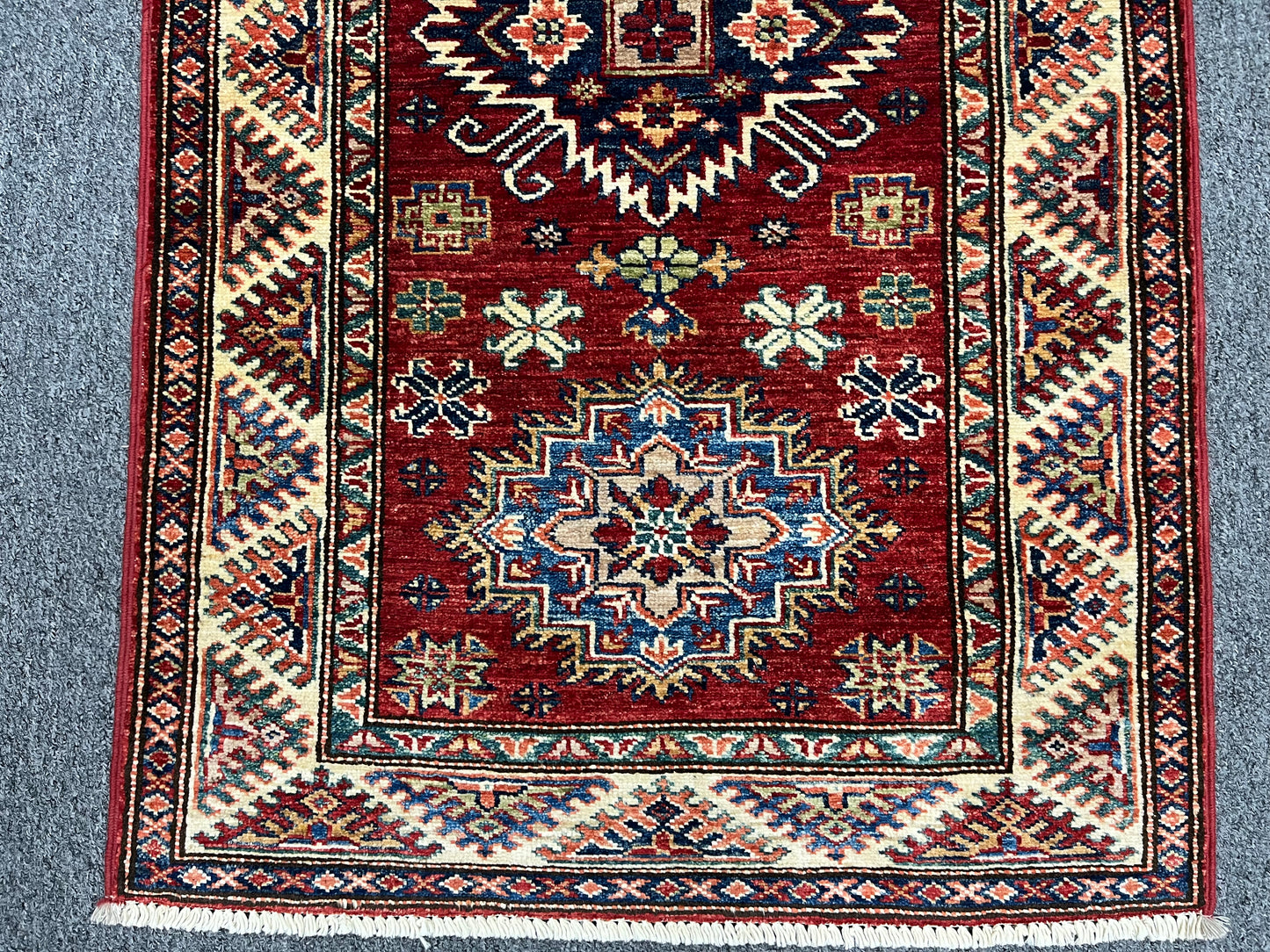 Super Kazak 2' 4"X7' Handmade Wool Runner Rug # 14270