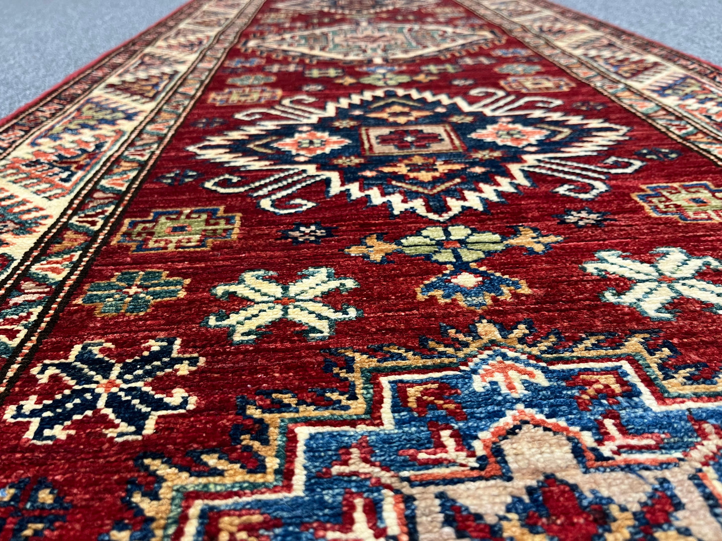 Super Kazak 2' 4"X7' Handmade Wool Runner Rug # 14270