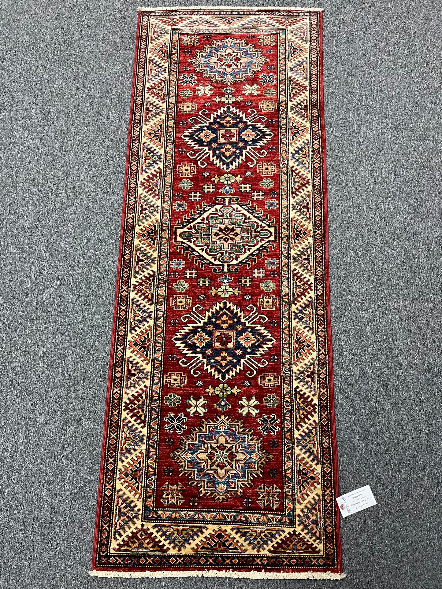 Super Kazak 2' 4"X7' Handmade Wool Runner Rug # 14270