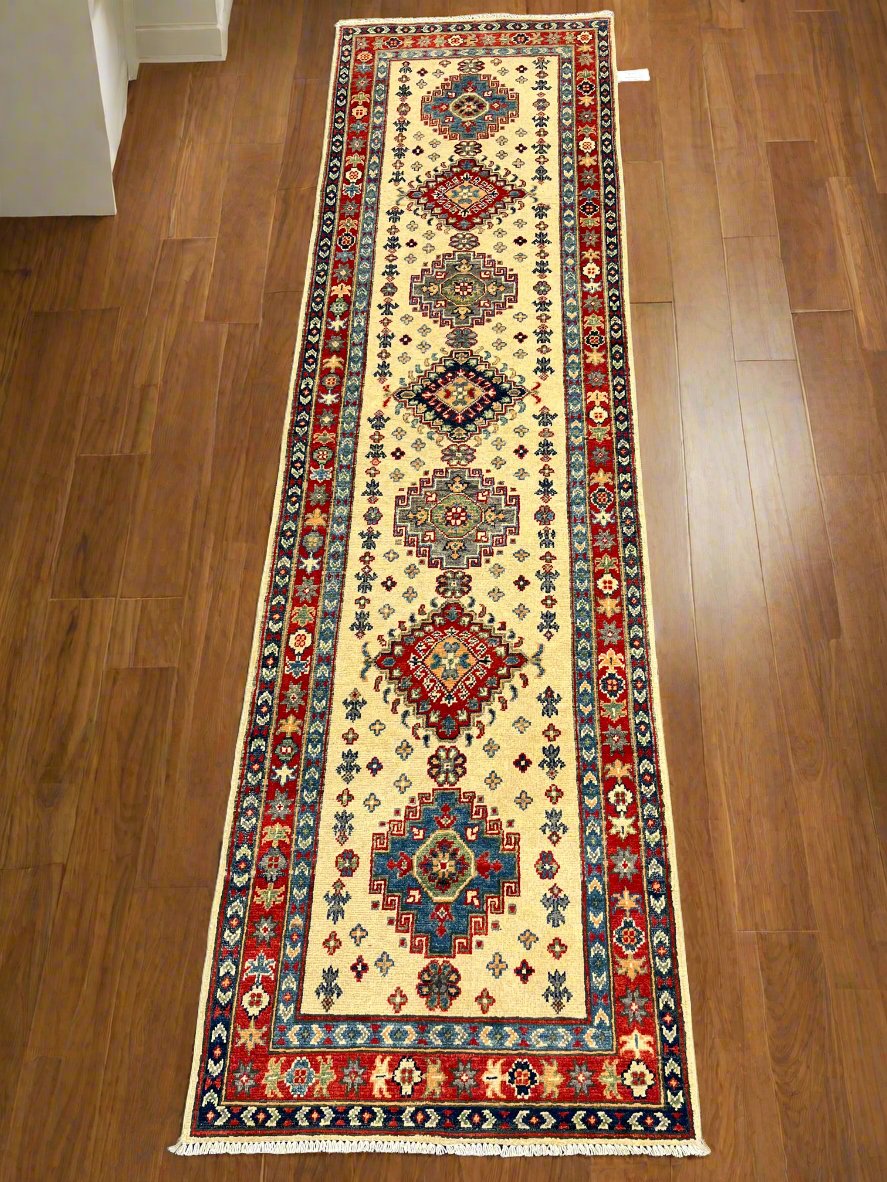 Kazak Tribal 2' 8"X10' Handmade Wool Runner Rug # 13677