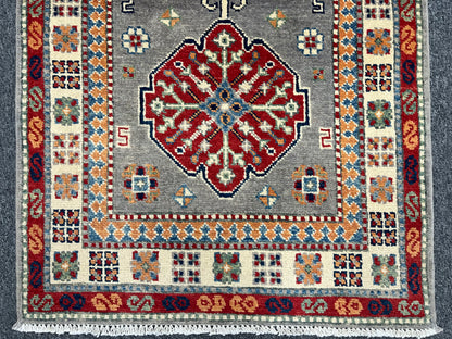 Kazak Tribal 2' 7"X8' Handmade Wool Runner Rug # 13681