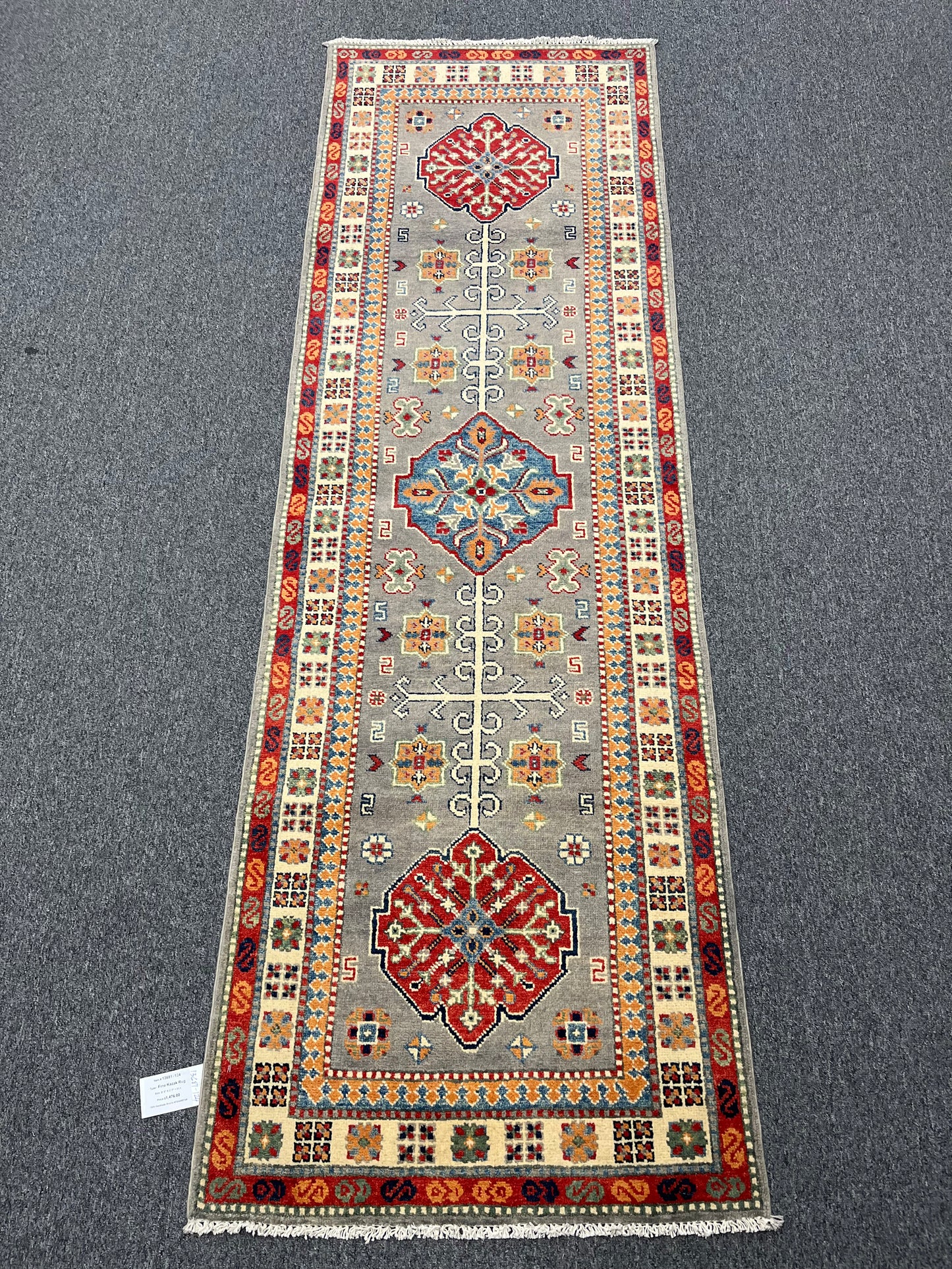 Kazak Tribal 2' 7"X8' Handmade Wool Runner Rug # 13681