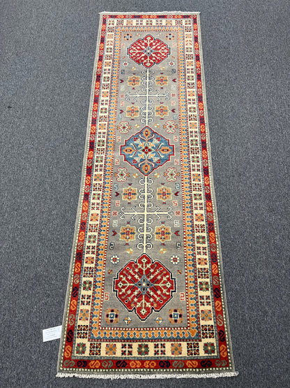 Kazak Tribal 2' 7"X8' Handmade Wool Runner Rug # 13681