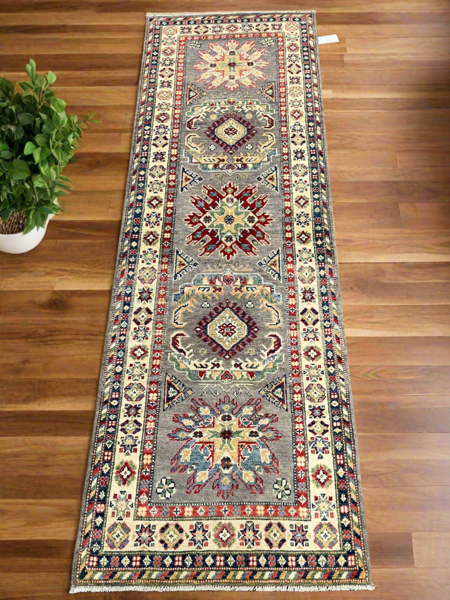 Kazak Tribal 2' 9"X8' Handmade Wool Runner Rug # 13729