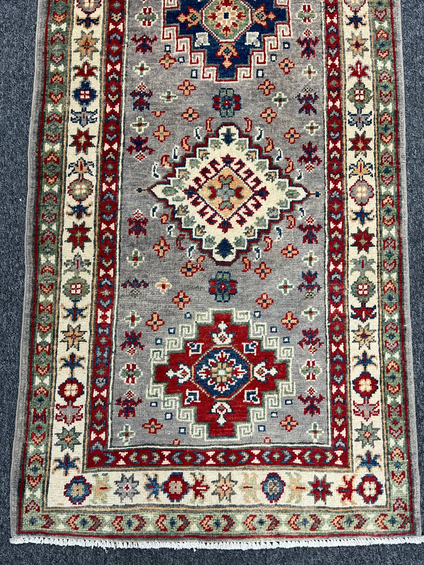 Kazak Tribal 2' 6"X7' Handmade Wool Runner Rug # 13784