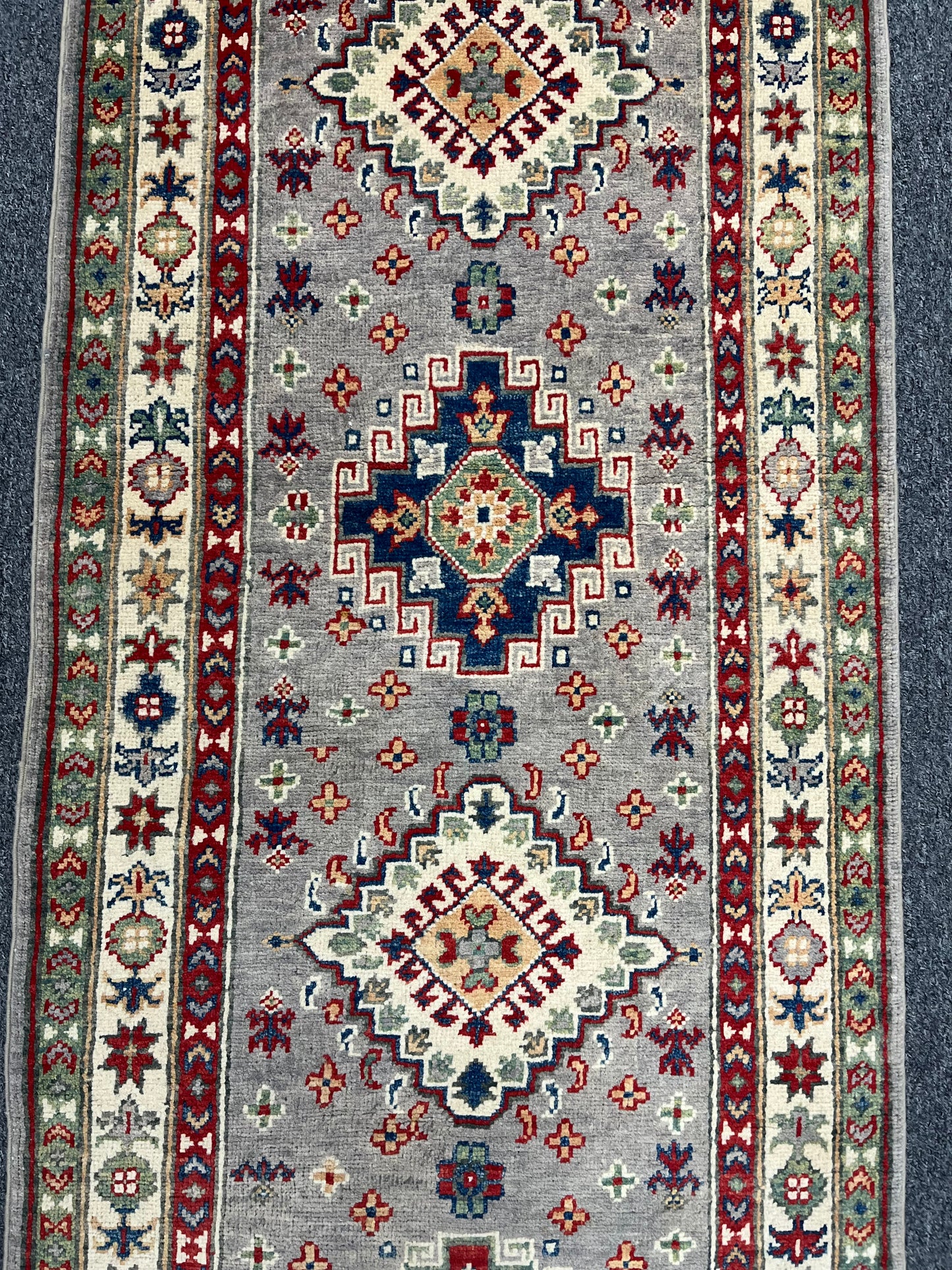 Kazak Tribal 2' 6"X7' Handmade Wool Runner Rug # 13784