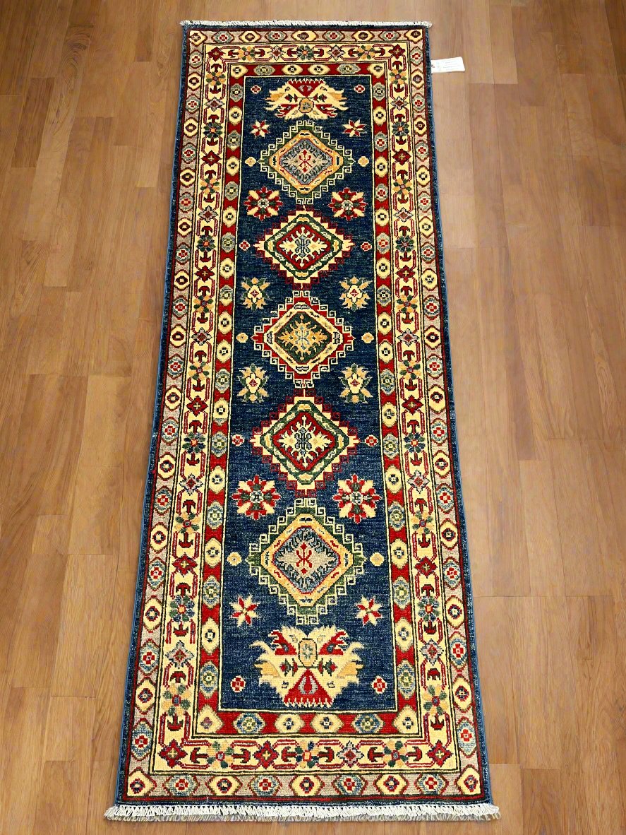 Kazak Tribal 2' 6"X7' Handmade Wool Runner Rug # 13678