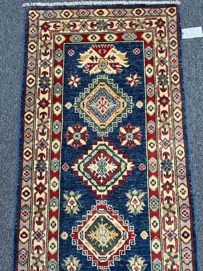 Kazak Tribal 2' 6"X7' Handmade Wool Runner Rug # 13678