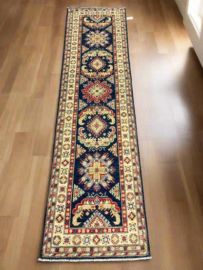 Kazak Tribal 2' 7"X10' Handmade Wool Runner Rug # 13676