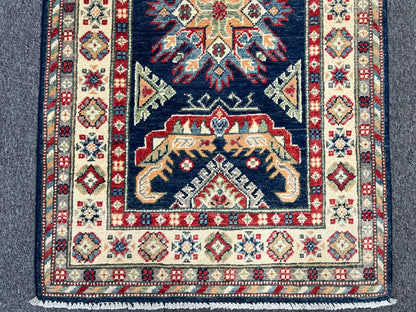 Kazak Tribal 2' 7"X10' Handmade Wool Runner Rug # 13676