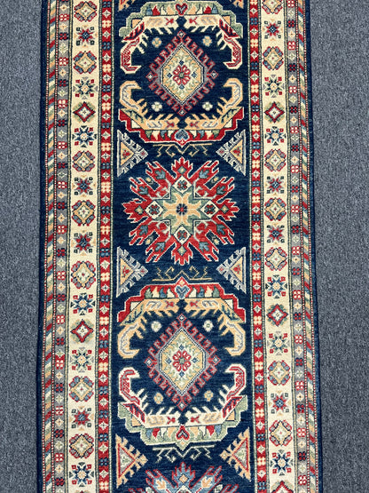 Kazak Tribal 2' 7"X10' Handmade Wool Runner Rug # 13676