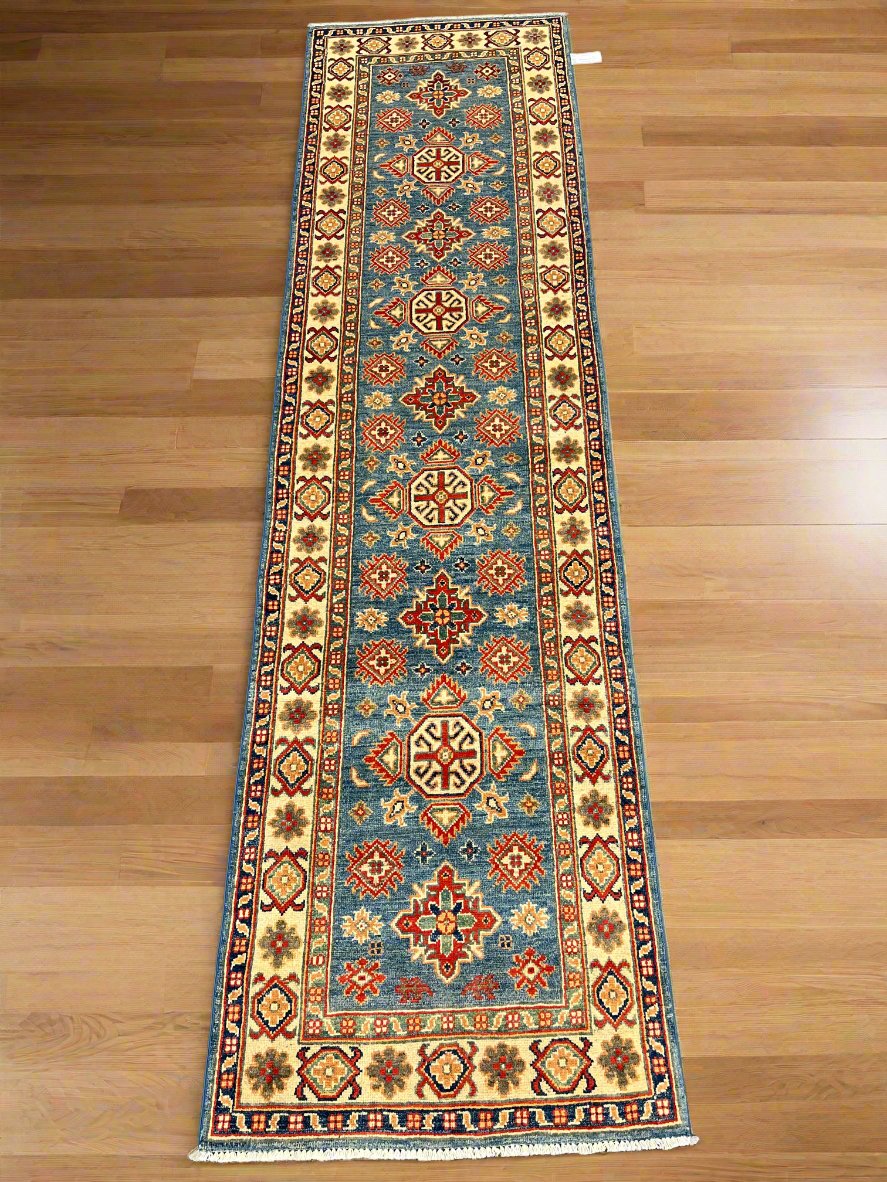 Kazak Tribal 2' 7"X10' Handmade Wool Runner Rug # 13675