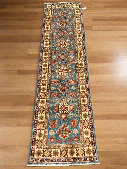 Kazak Tribal 2' 7"X10' Handmade Wool Runner Rug # 13675